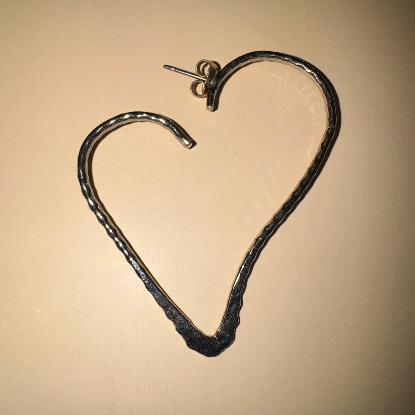 Vintage Avon open heart hoop earrings