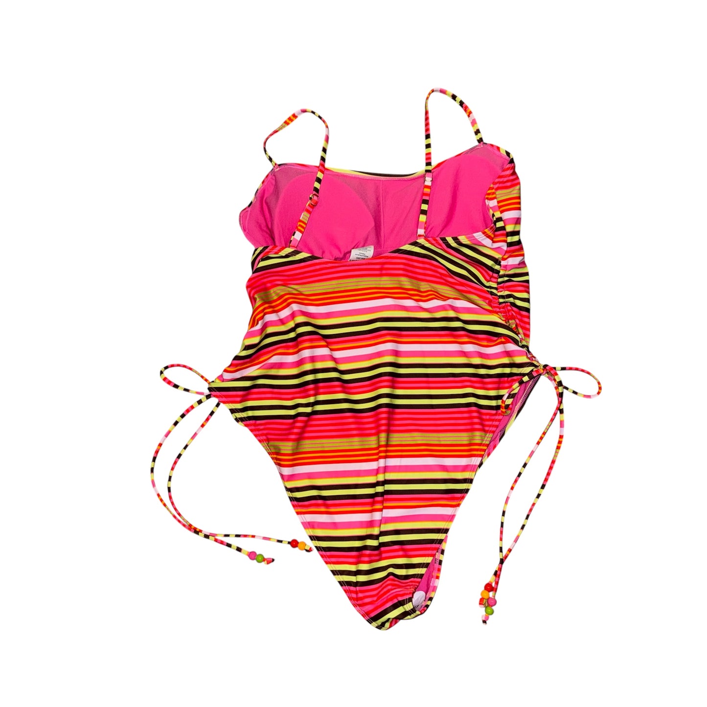 Striped cheeky one piece swimsuit