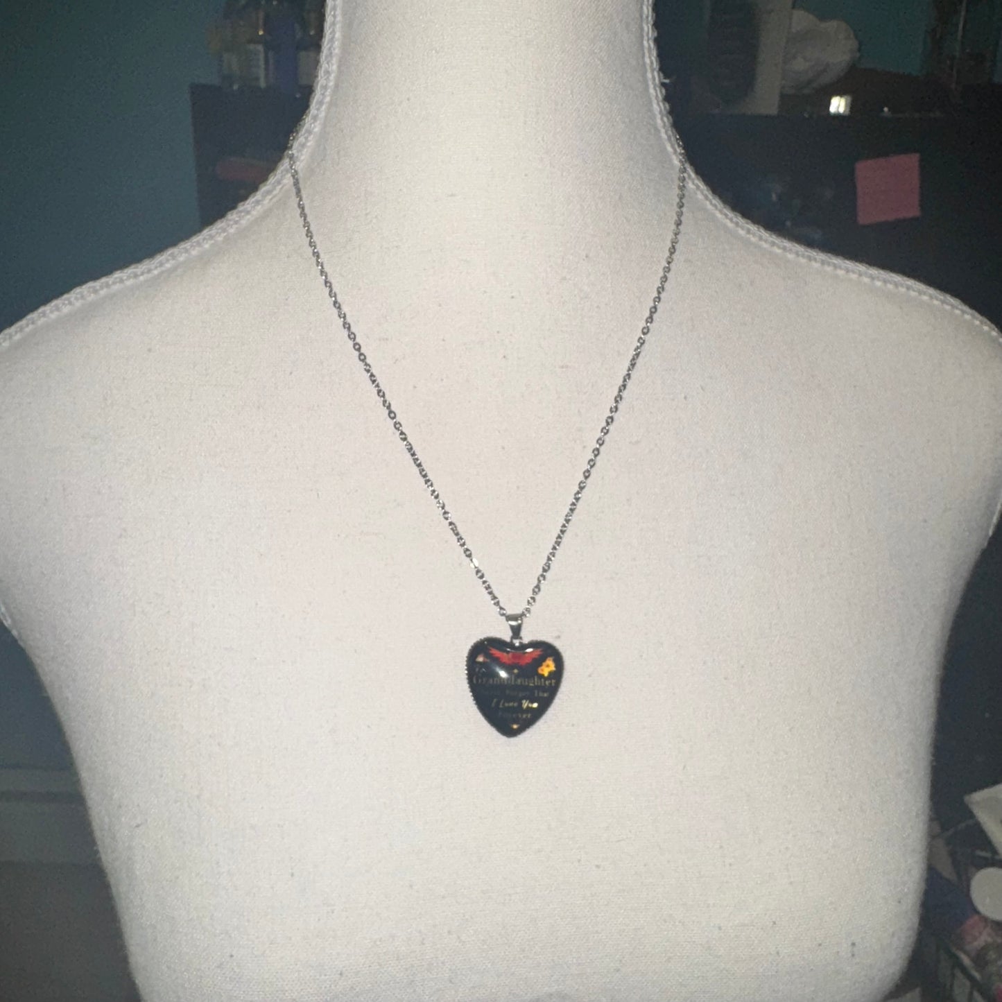 Heart pendant granddaughter necklace
