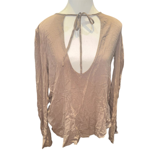 Keyhole front tie blouse