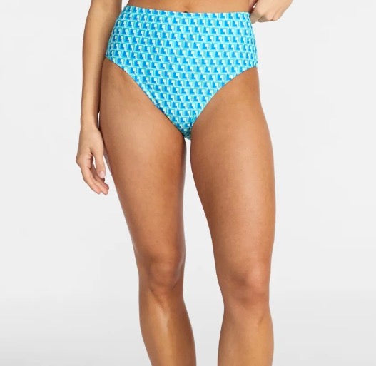 Geo print high waist bikini bottoms