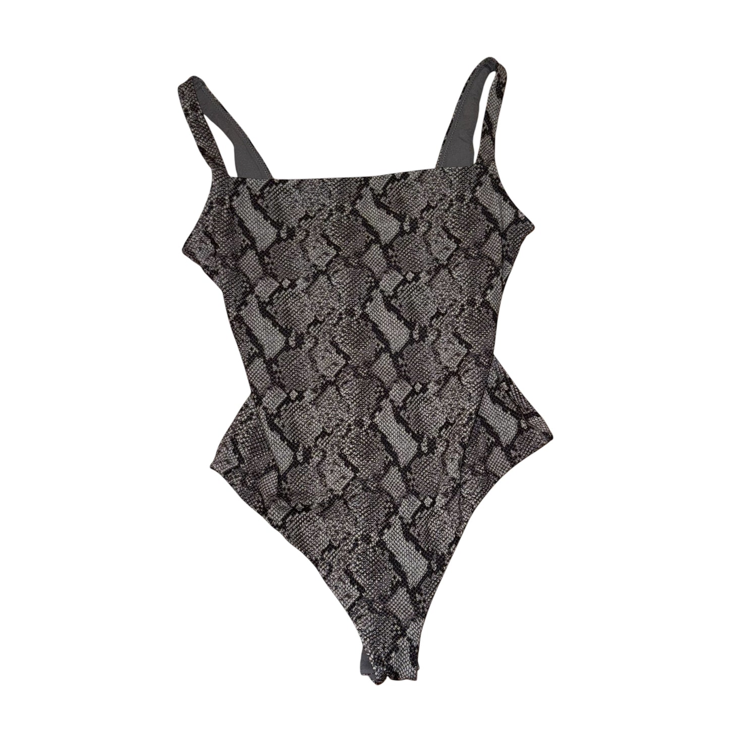 Square neck snake print bodysuit