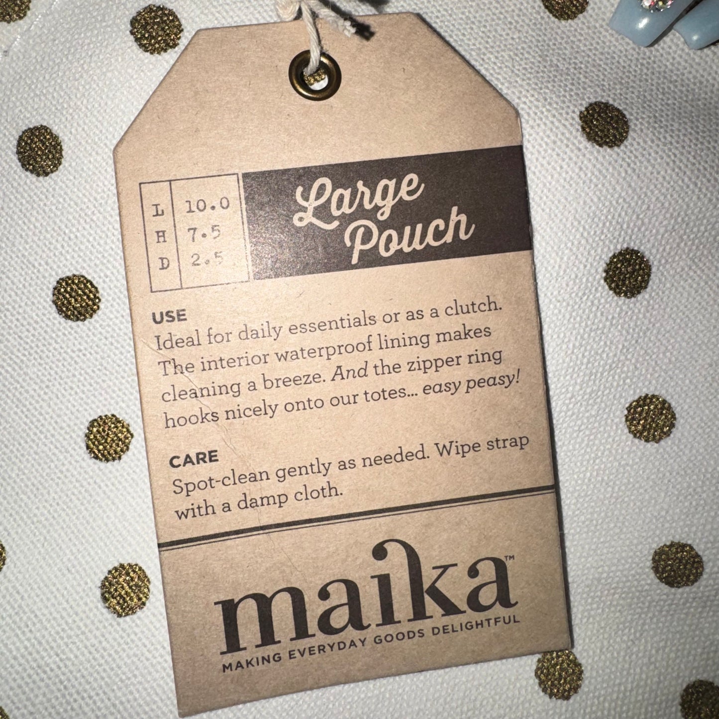 Polka dot large pouch