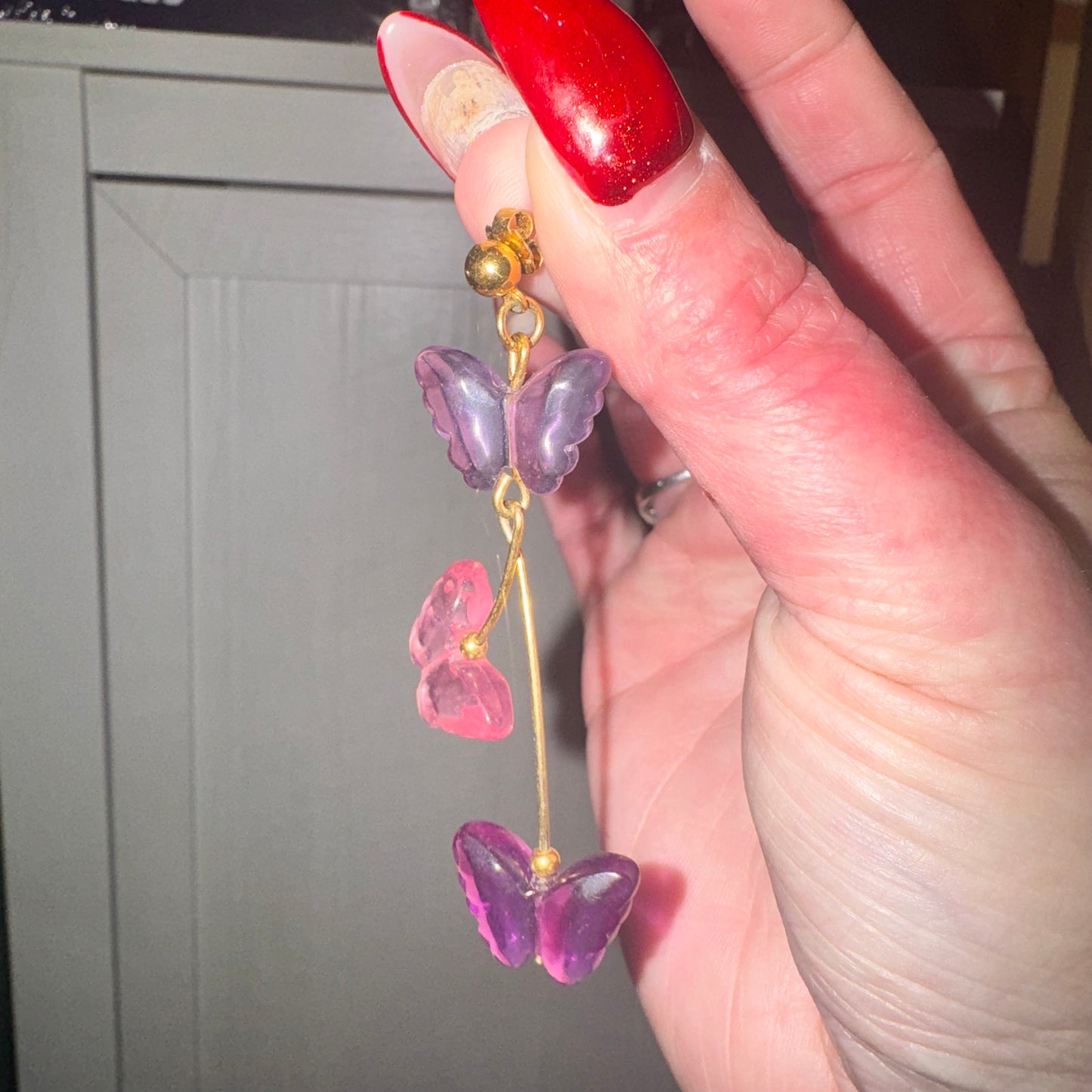 Vintage dangling butterfly earrings