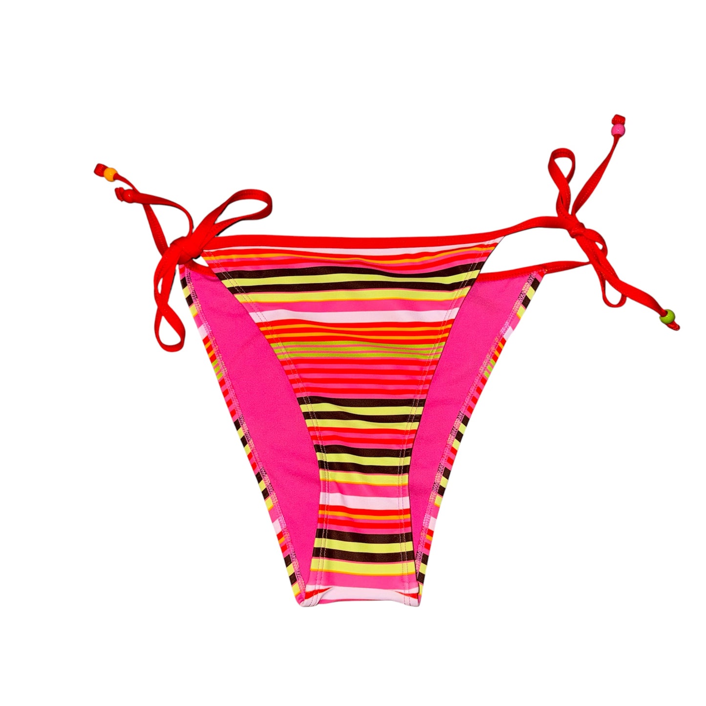 Side tie striped bikini bottoms