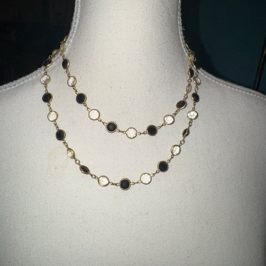 Vintage black & clear necklace