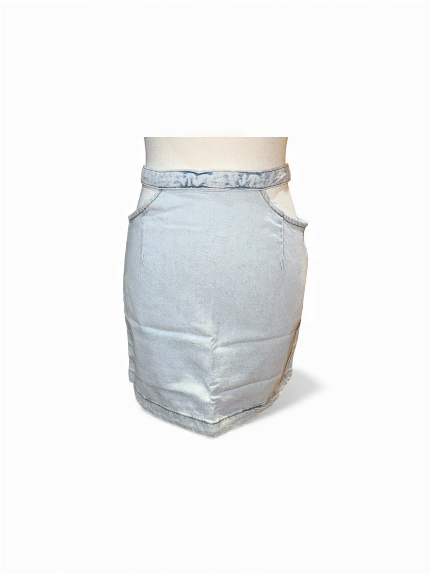 Cut out denim skirt
