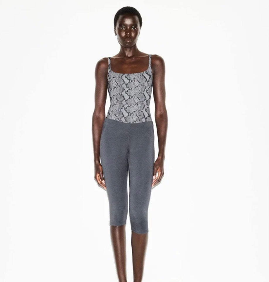 Square neck snake print bodysuit