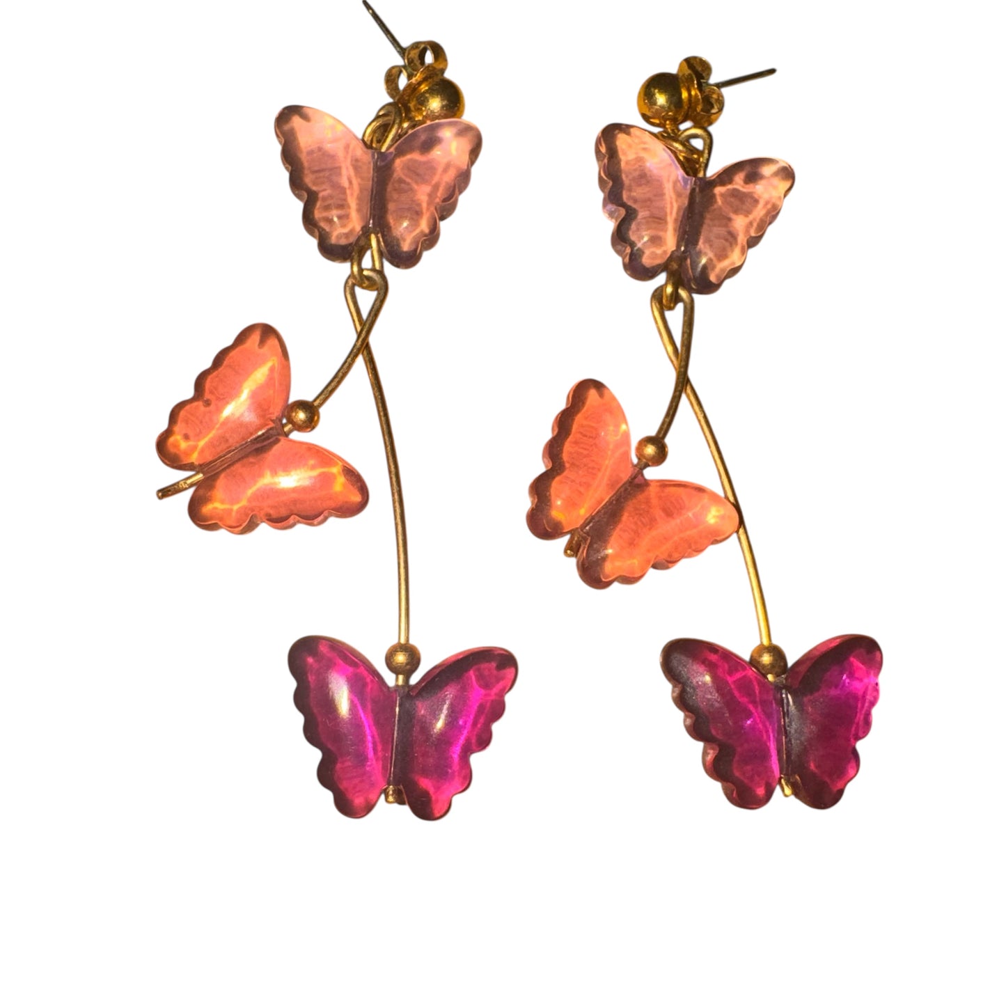 Vintage dangling butterfly earrings