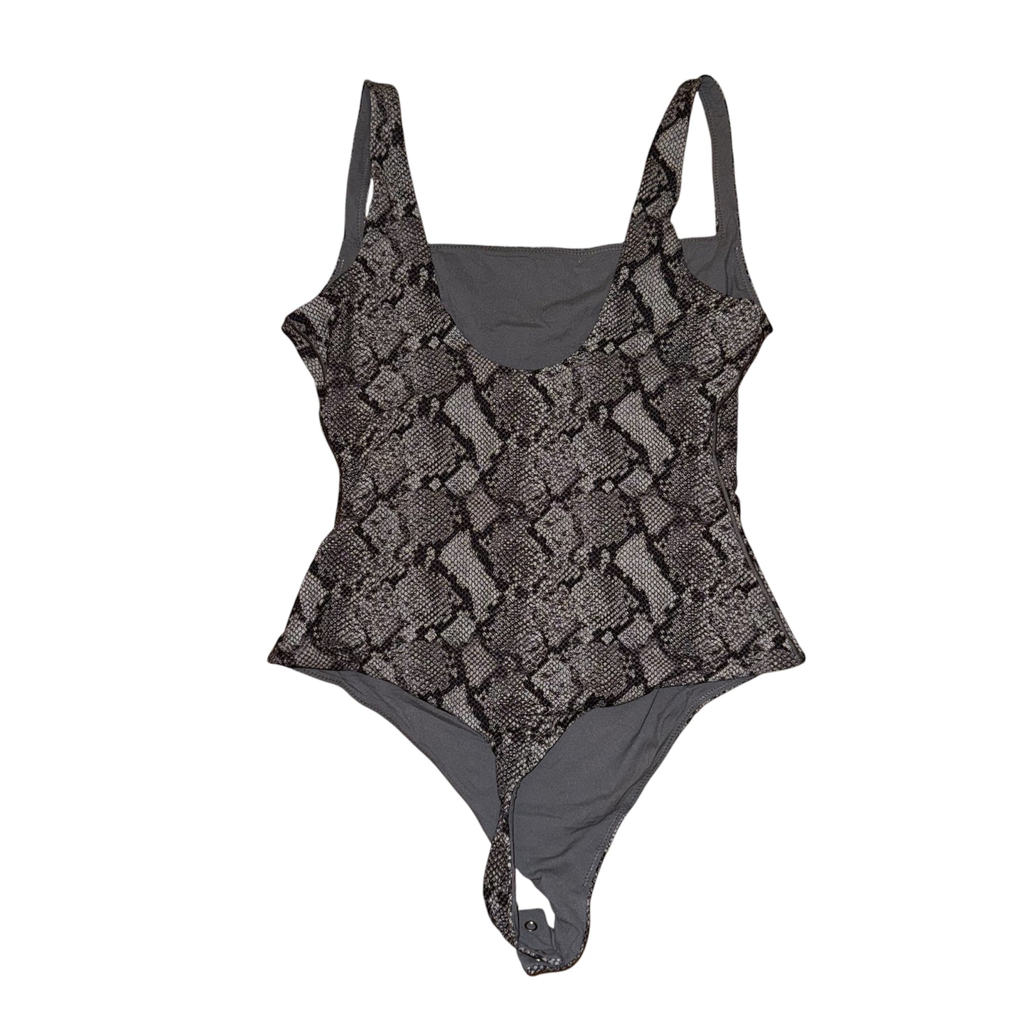 Square neck snake print bodysuit