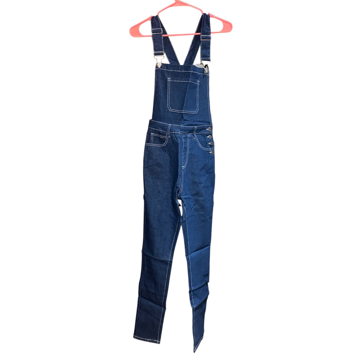 High-rise skinny overalls