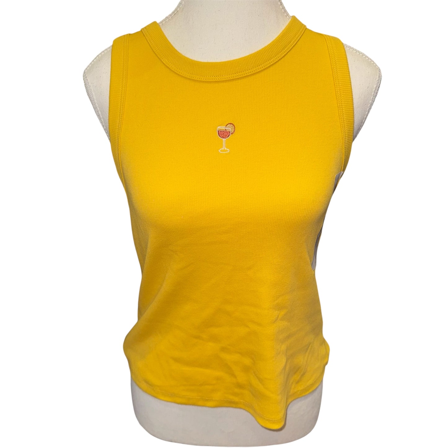 Cocktail detail ribbed tank top