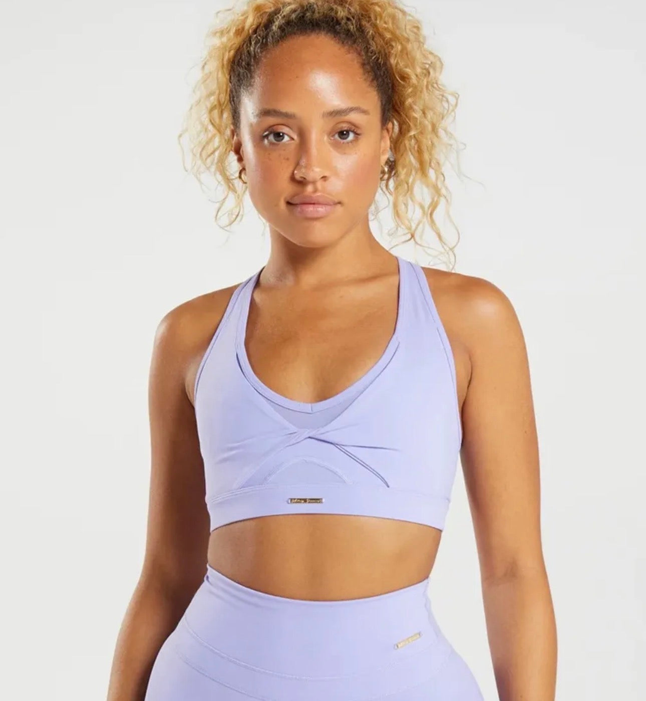 Mesh twist sports bra