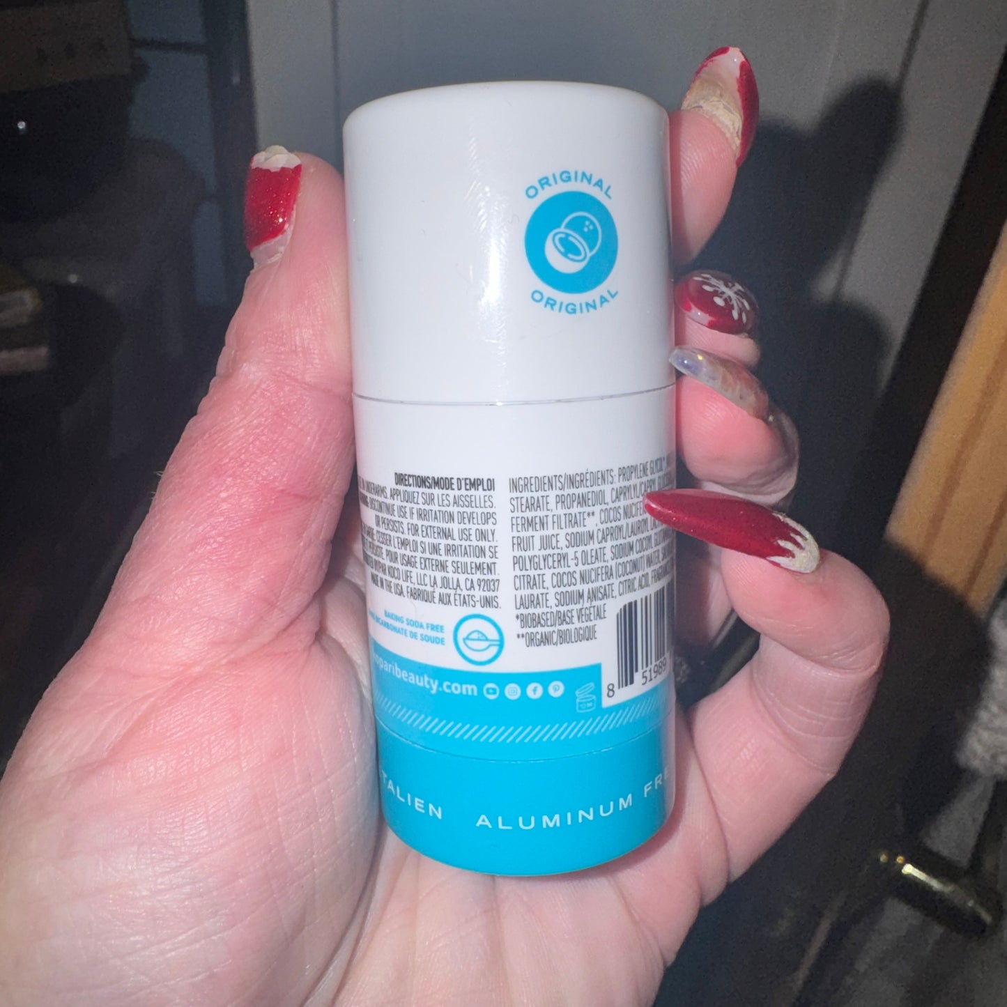 Coconut oil deodorant travel size
