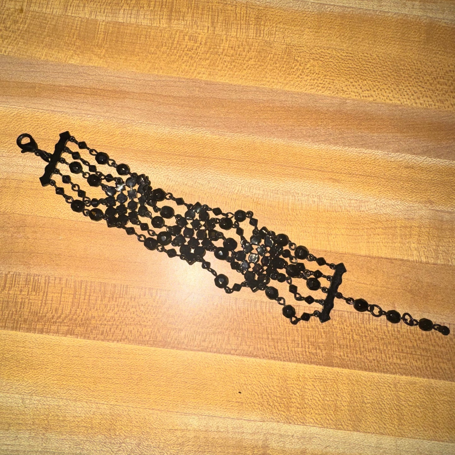 Vintage Avon black & crystal rhinestone bracelet