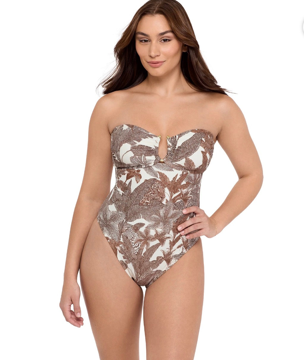 Bandeau one piece swimsuit