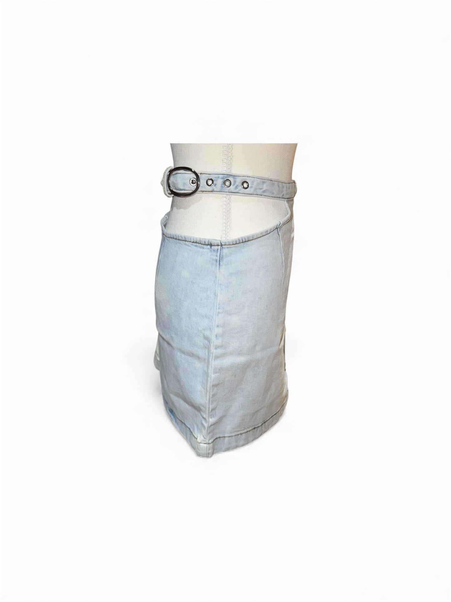 Cut out denim skirt