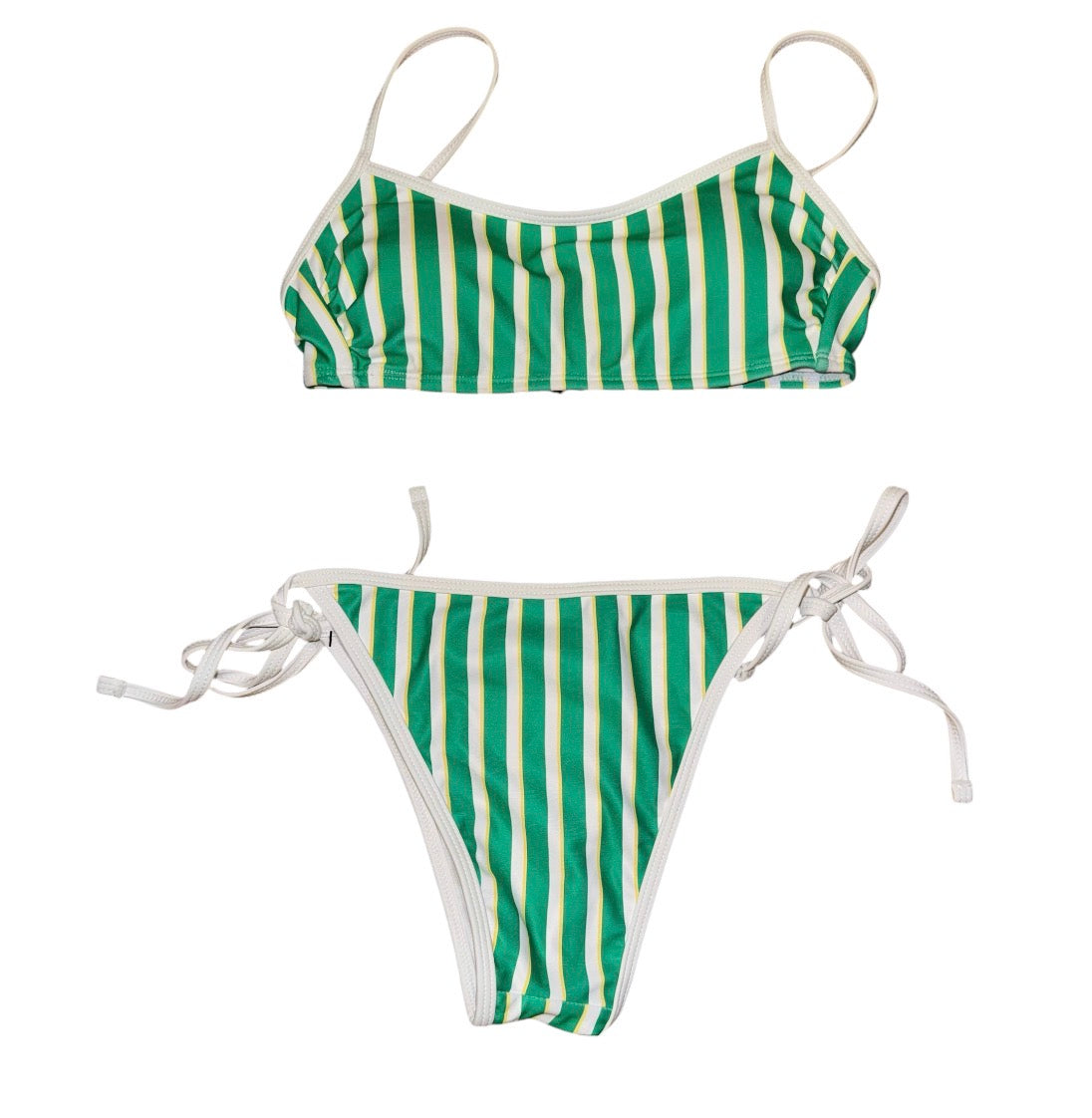 Sporty stripe bikini set
