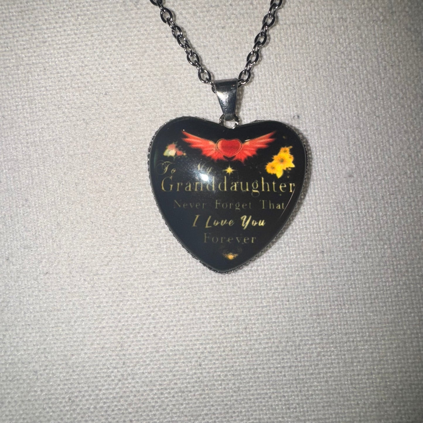 Heart pendant granddaughter necklace