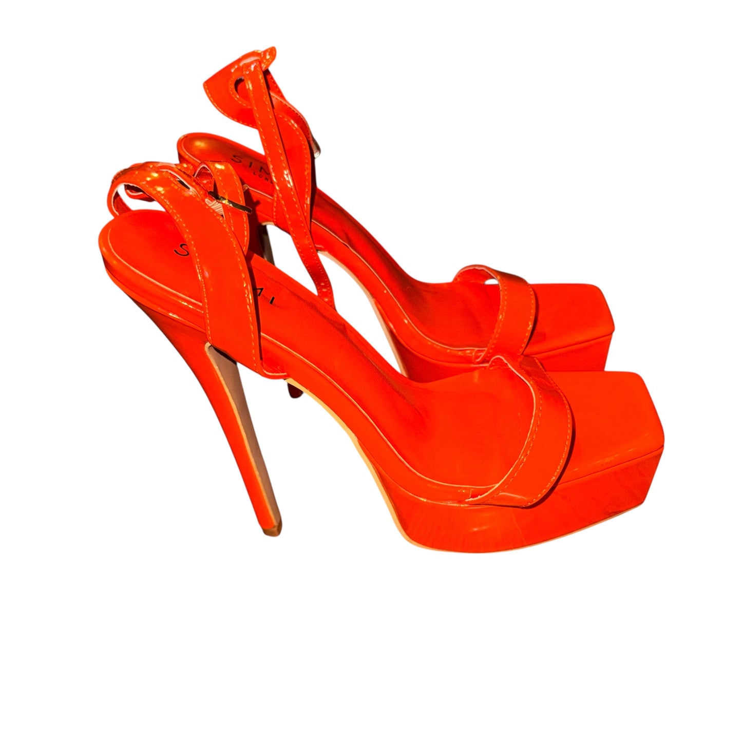 Orange onyx platform heel