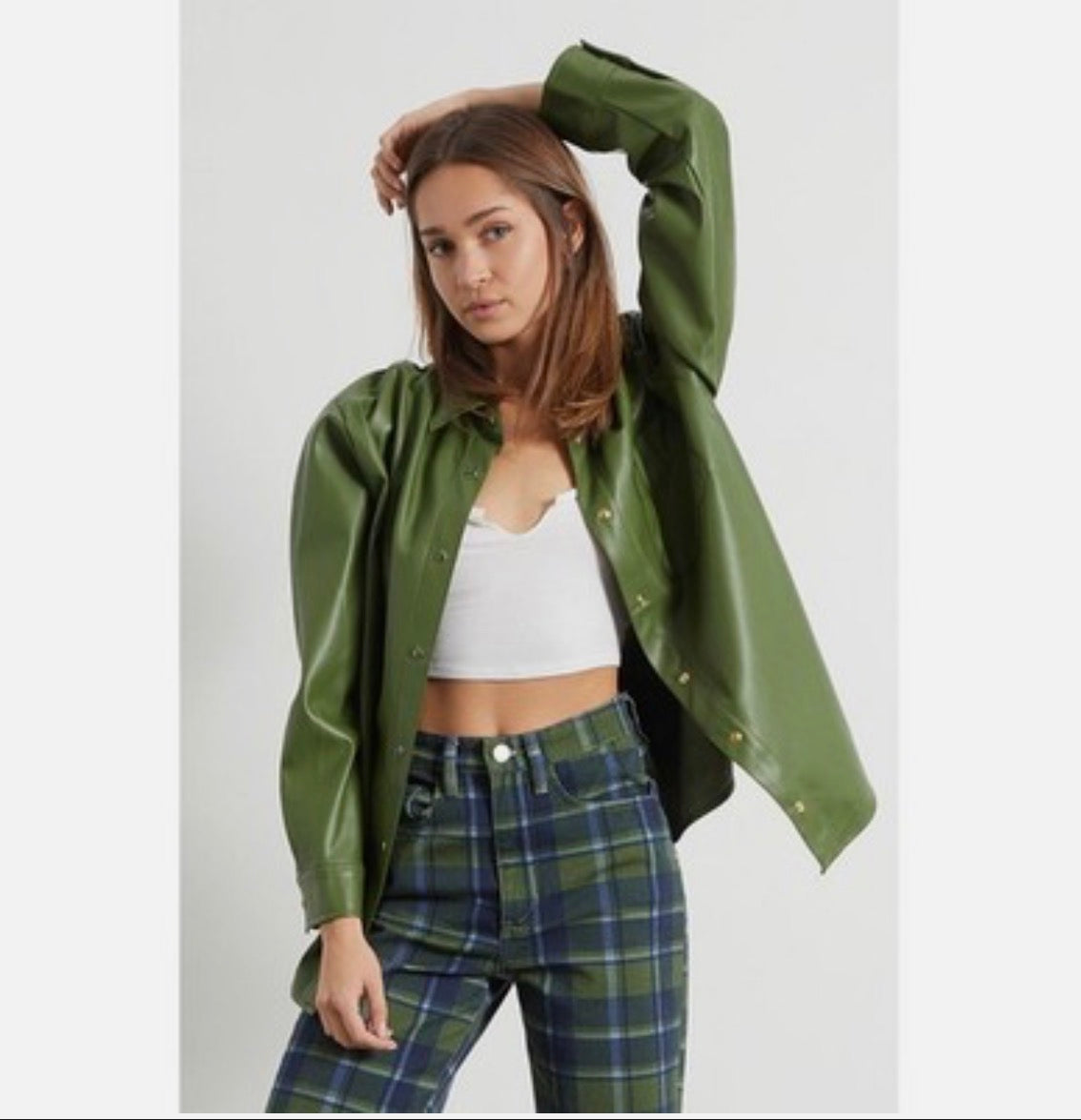 Vegan leather overshirt