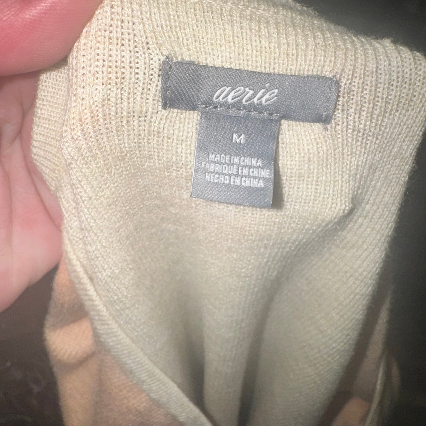 Aerie Cropped half zip color block sweater