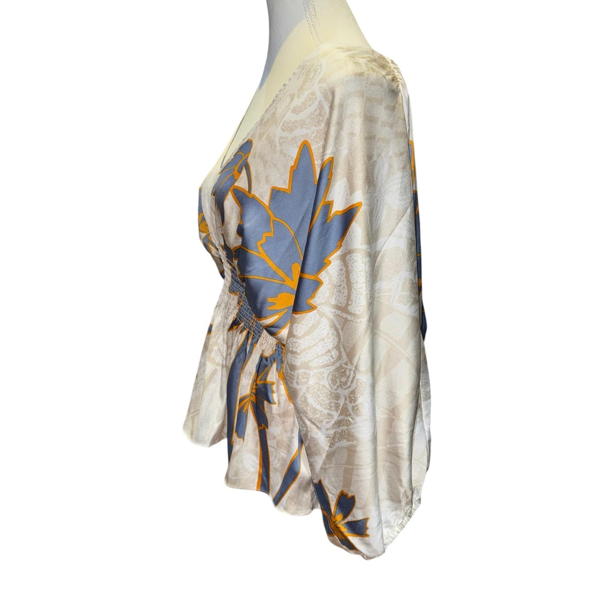 Kimono floral satin top