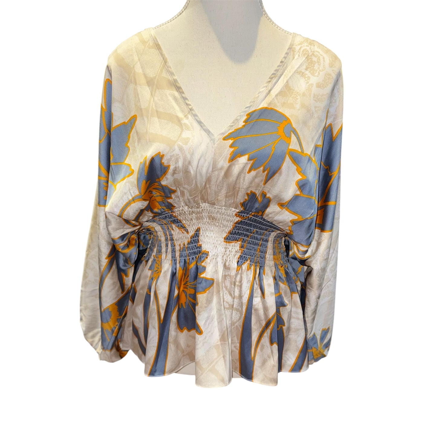 Kimono floral satin top