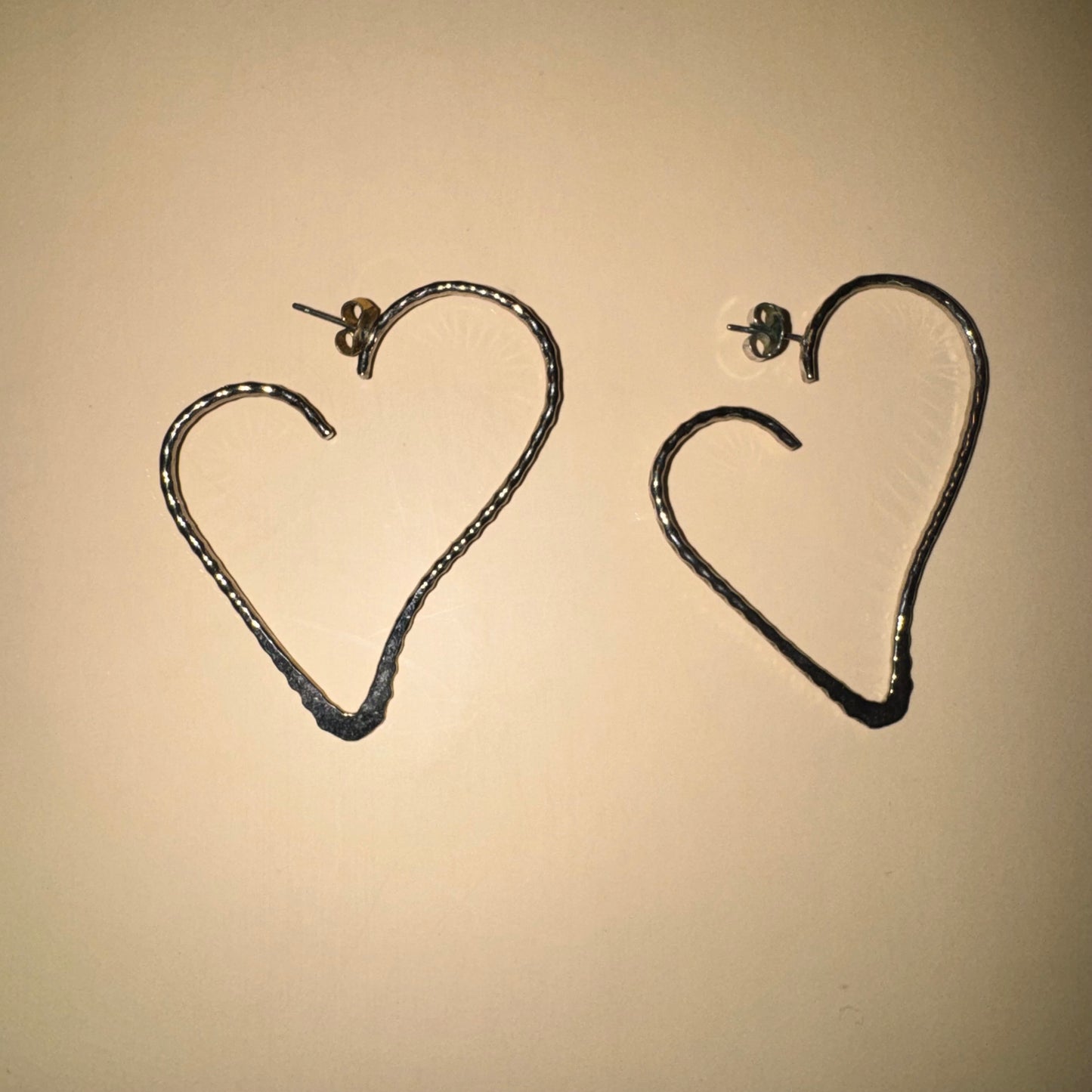 Vintage Avon open heart hoop earrings