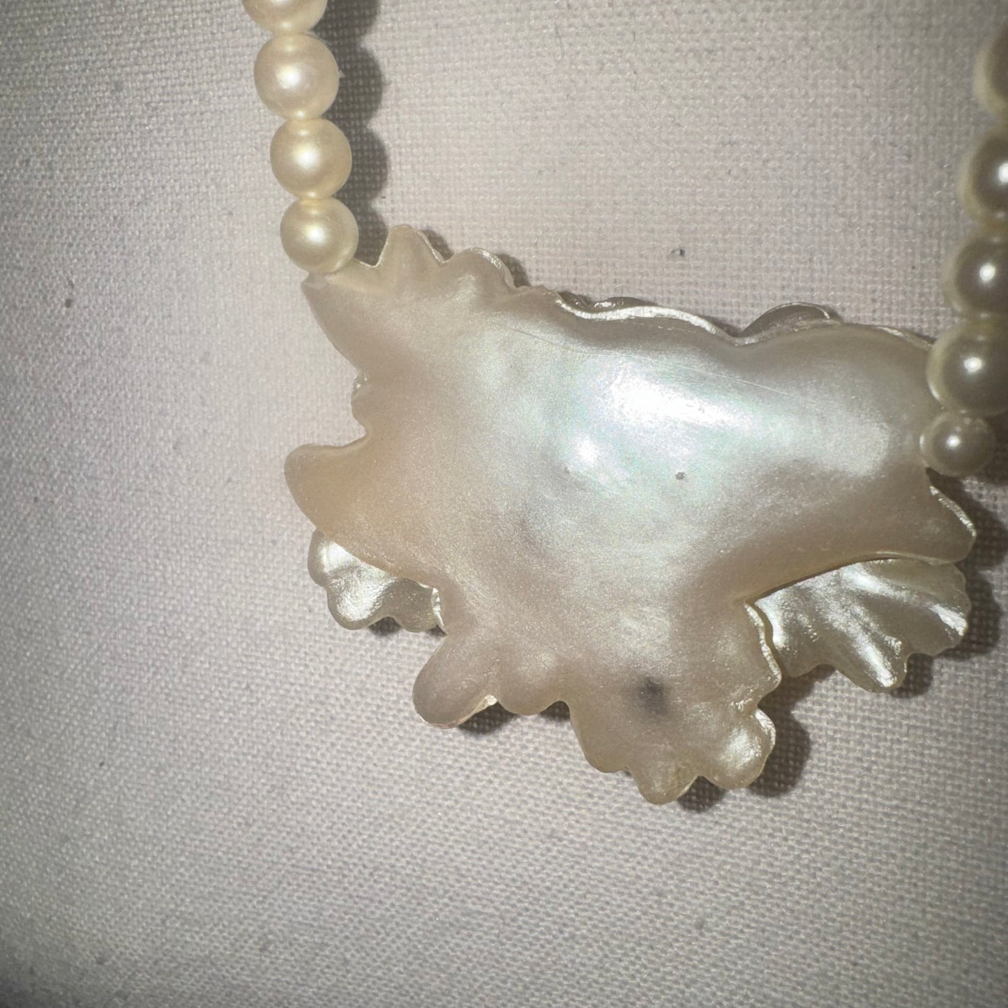 Vintage frosted petal necklace