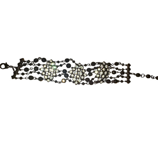 Vintage Avon black & crystal rhinestone bracelet