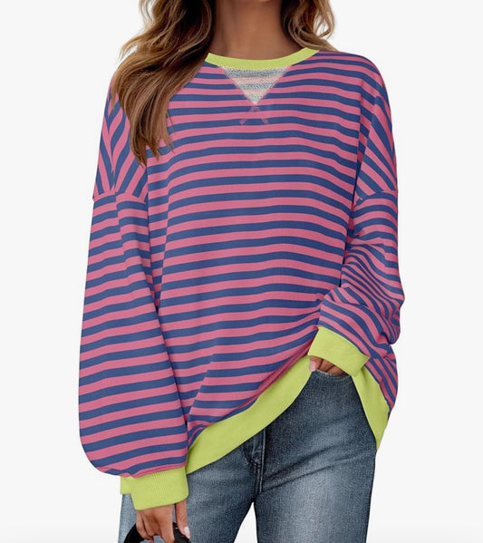 Oversized striped sweatshirt