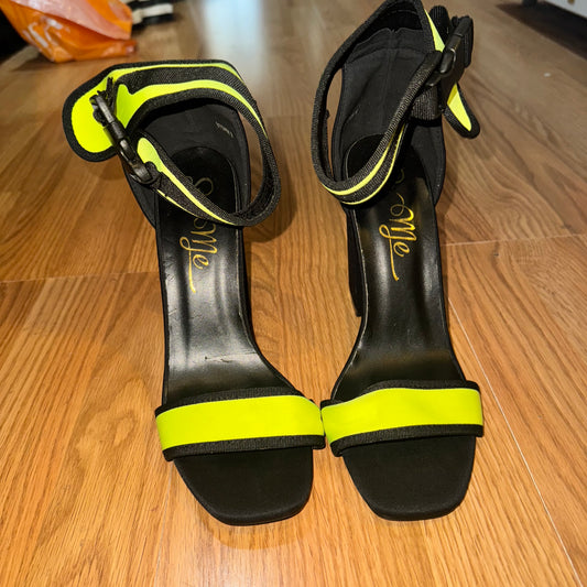 Neon & black pumps
