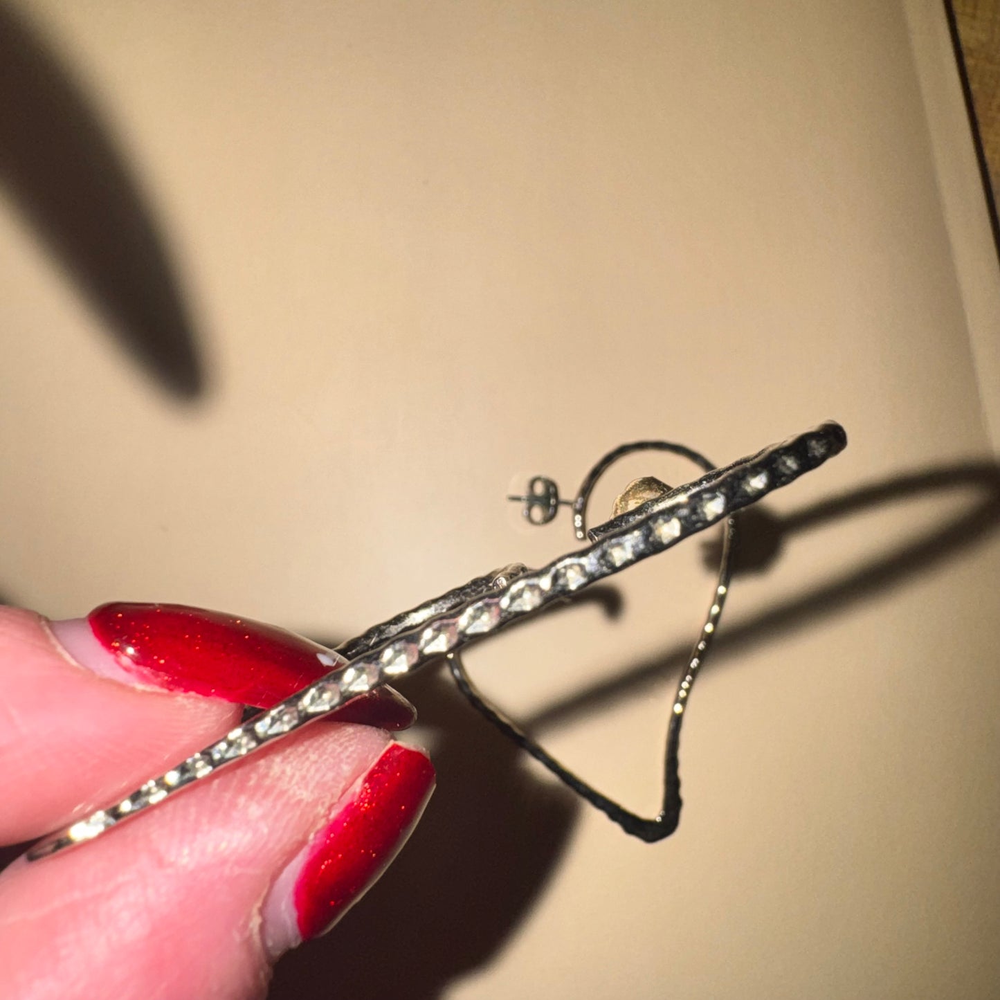 Vintage Avon open heart hoop earrings