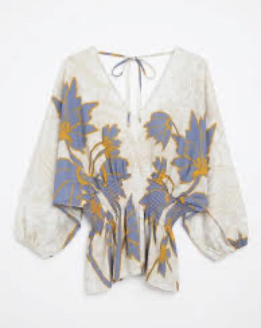 Kimono floral satin top