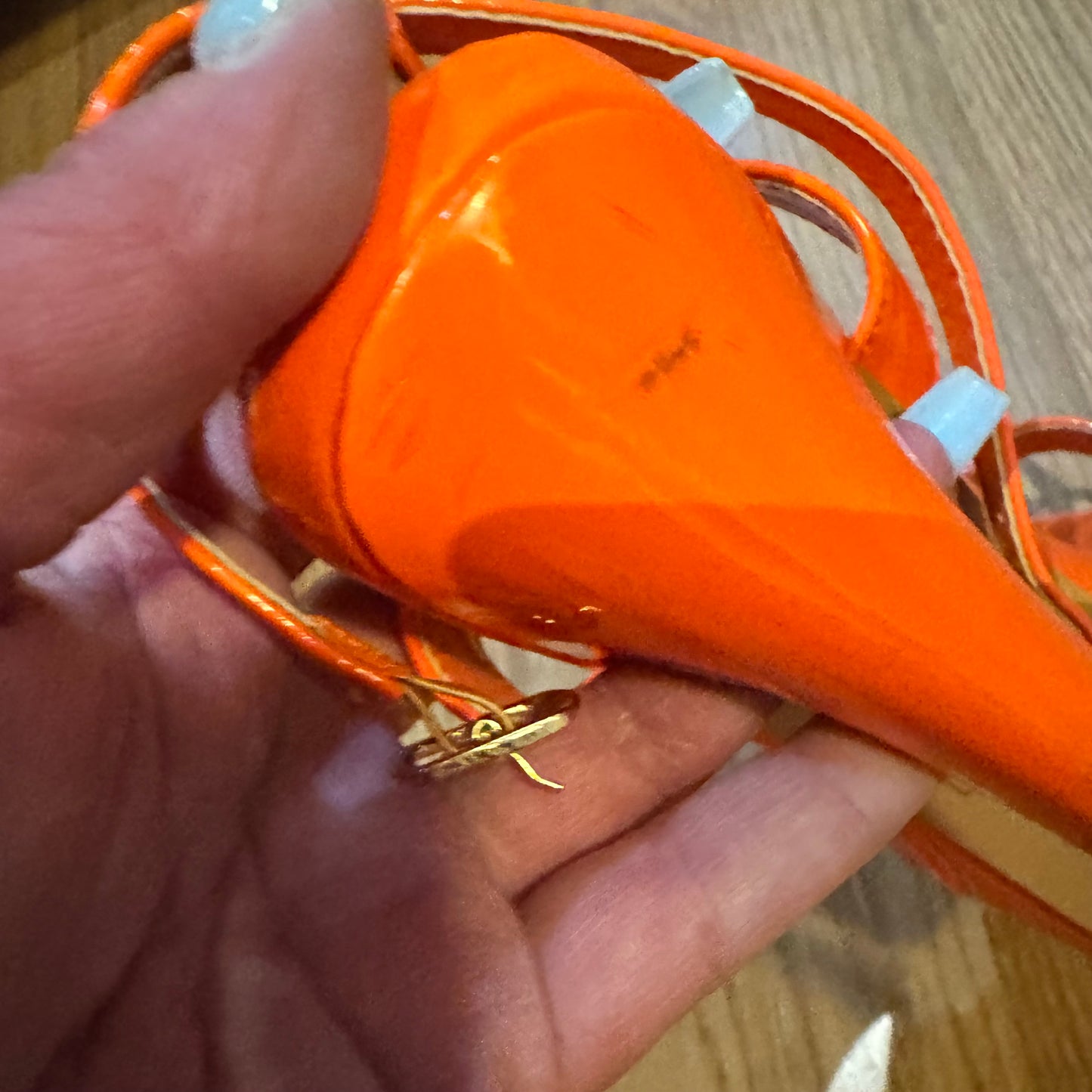 Orange onyx platform heel