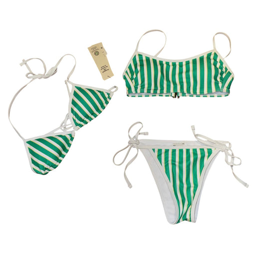 Sporty stripe bikini set