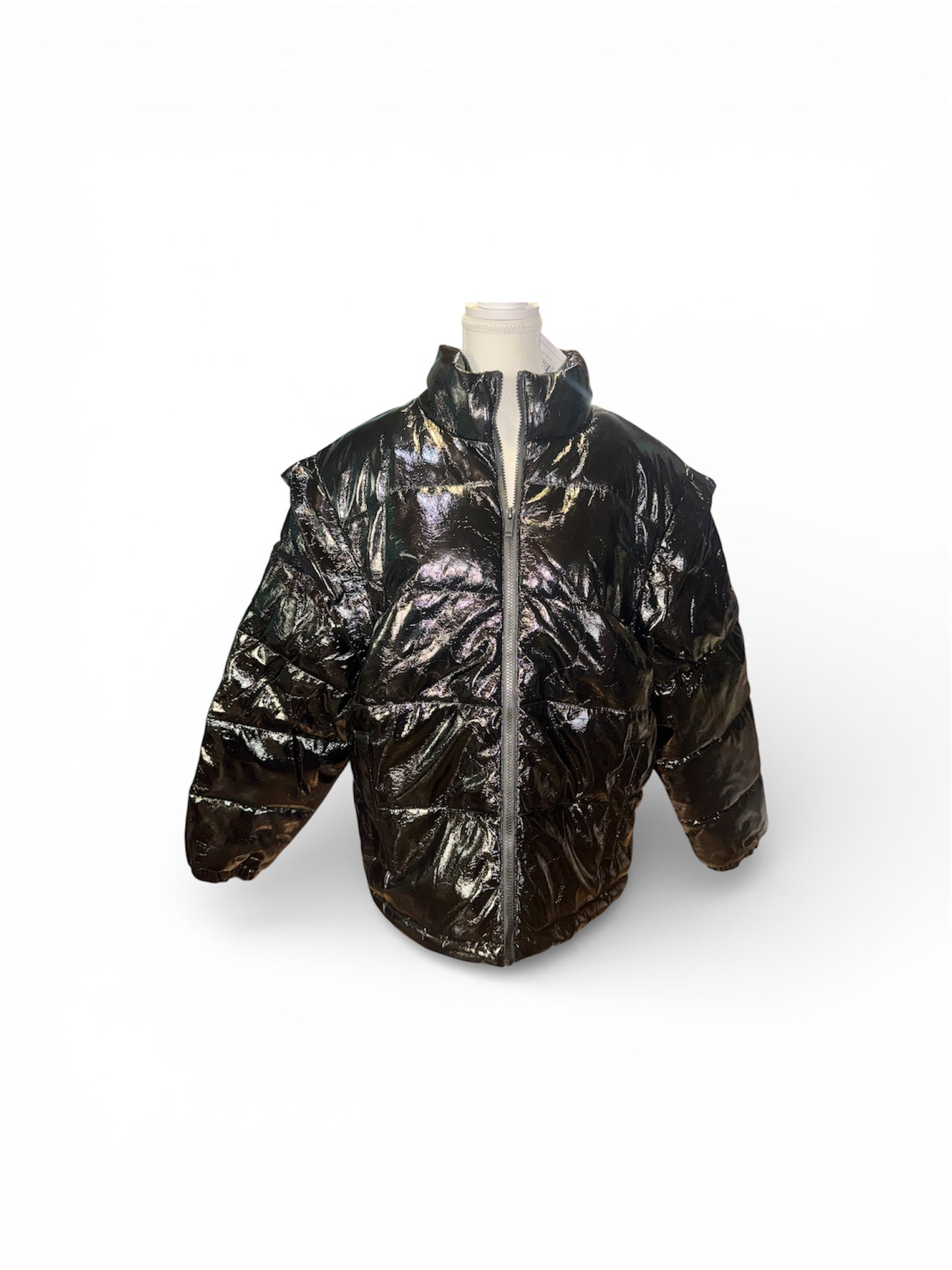 Snap off sleeve puffer jacket