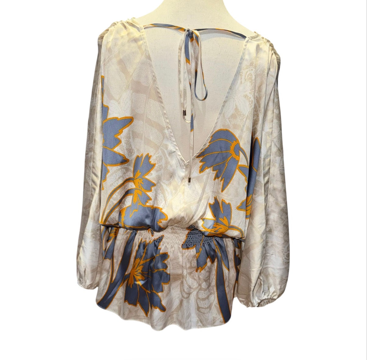 Kimono floral satin top