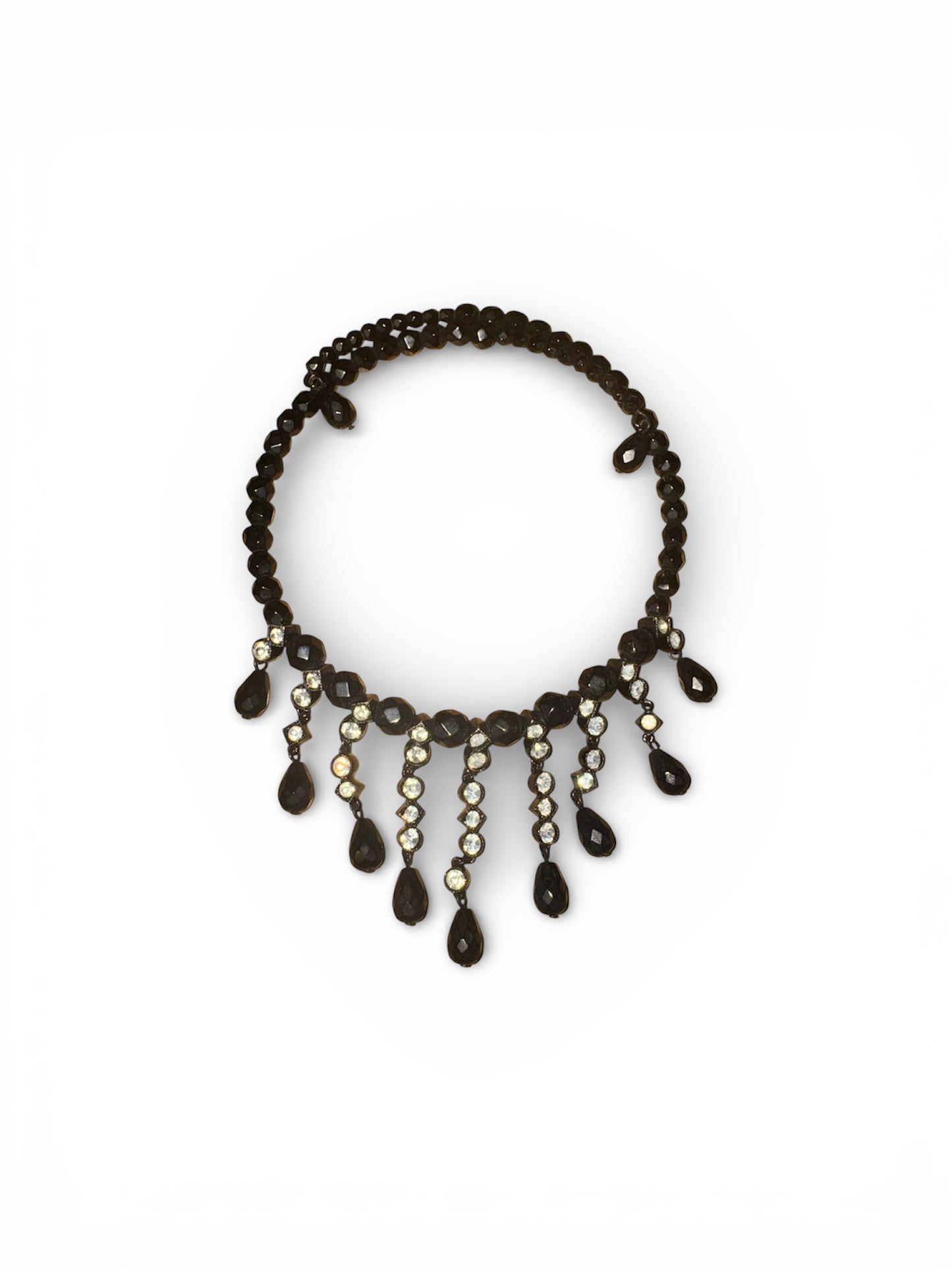 Vintage Avon black & rhinestone choker necklace