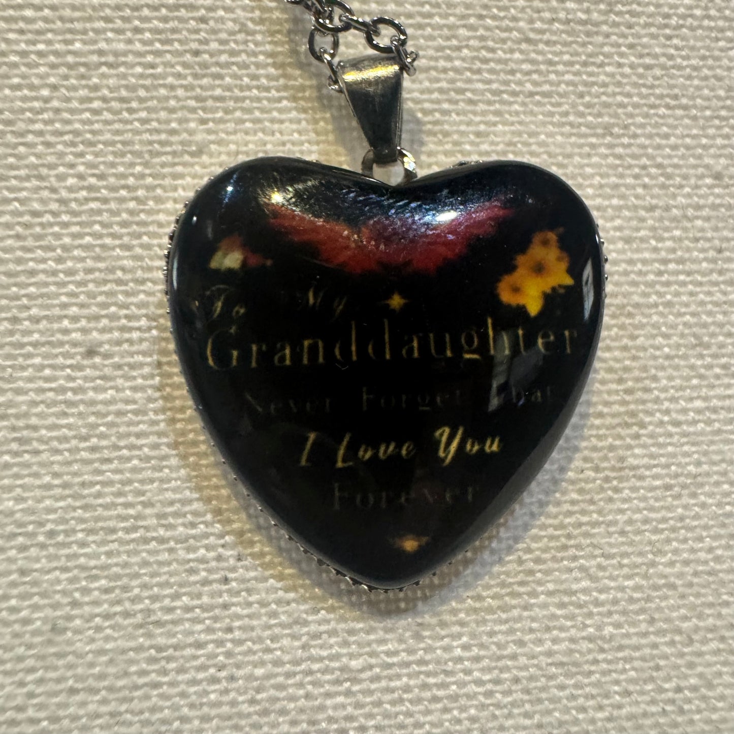 Heart pendant granddaughter necklace