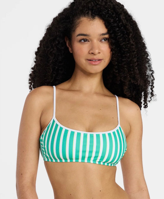 Sporty striped bralette bikini top