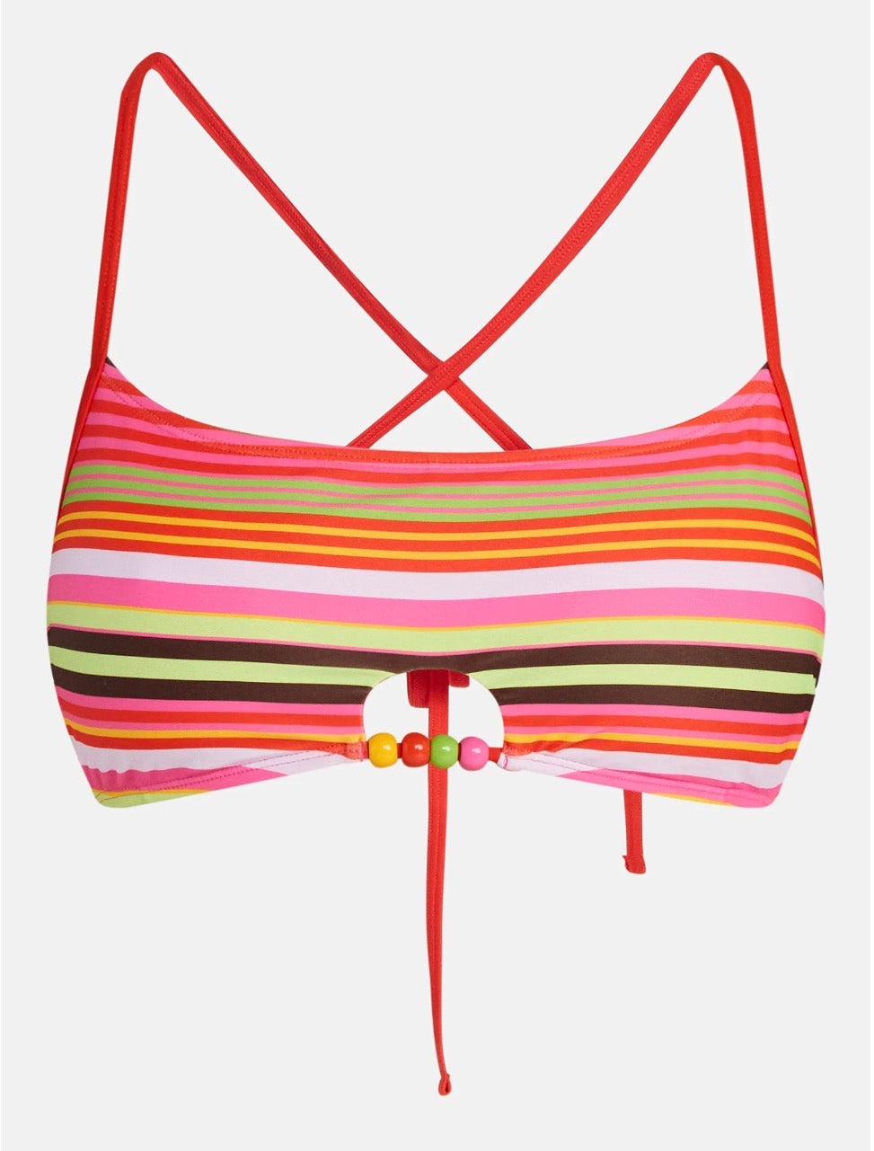 Striped bralette bikini top