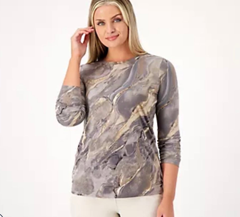Liquid knit marble top