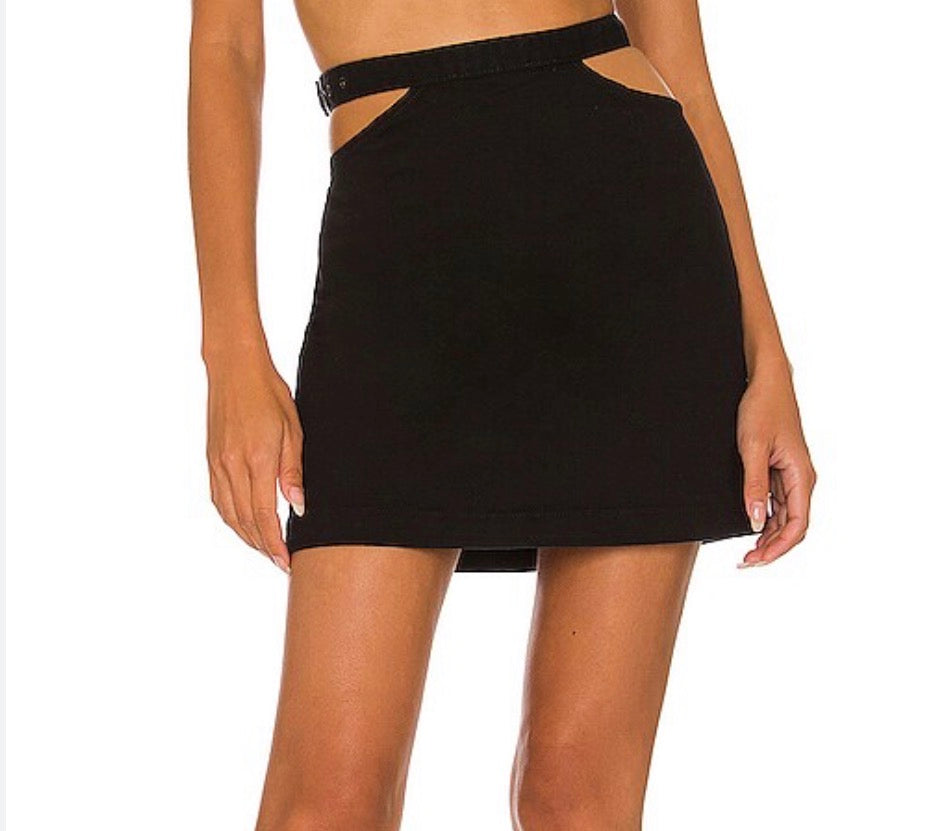Black cut out skirt
