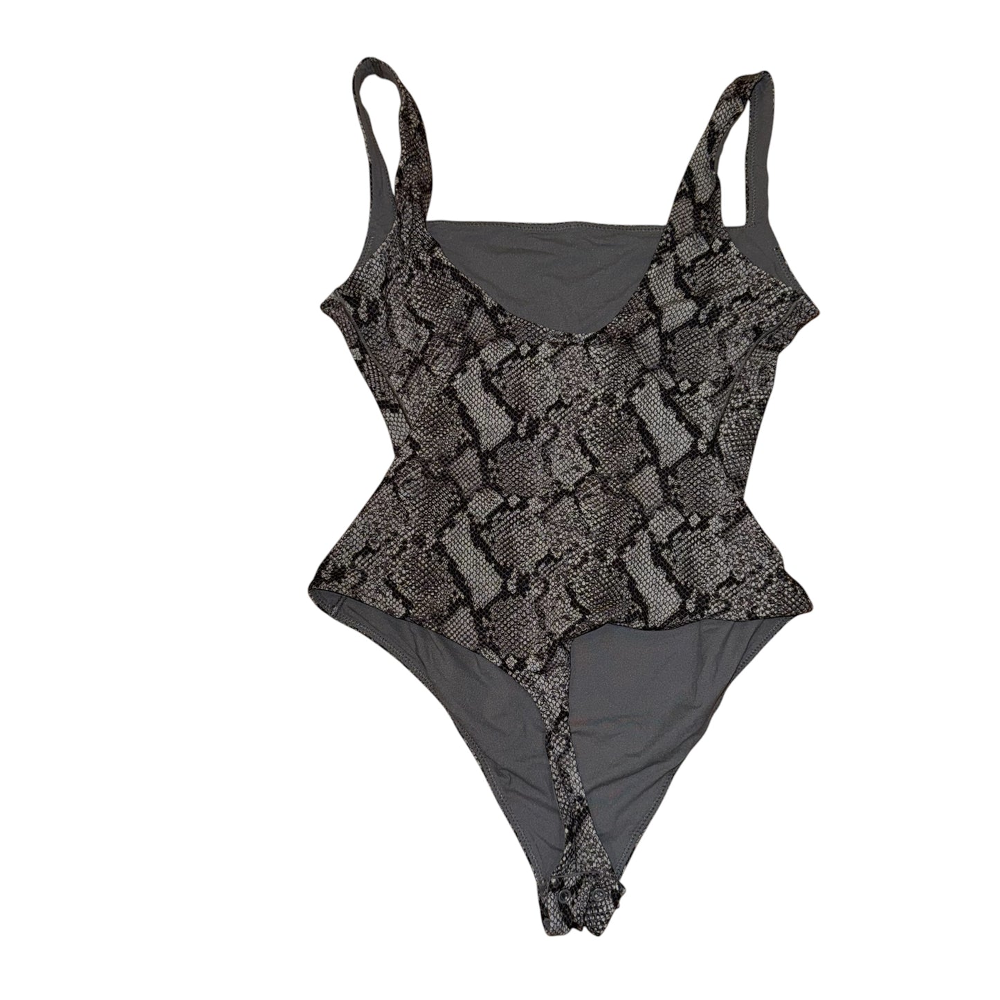 Square neck snake print bodysuit