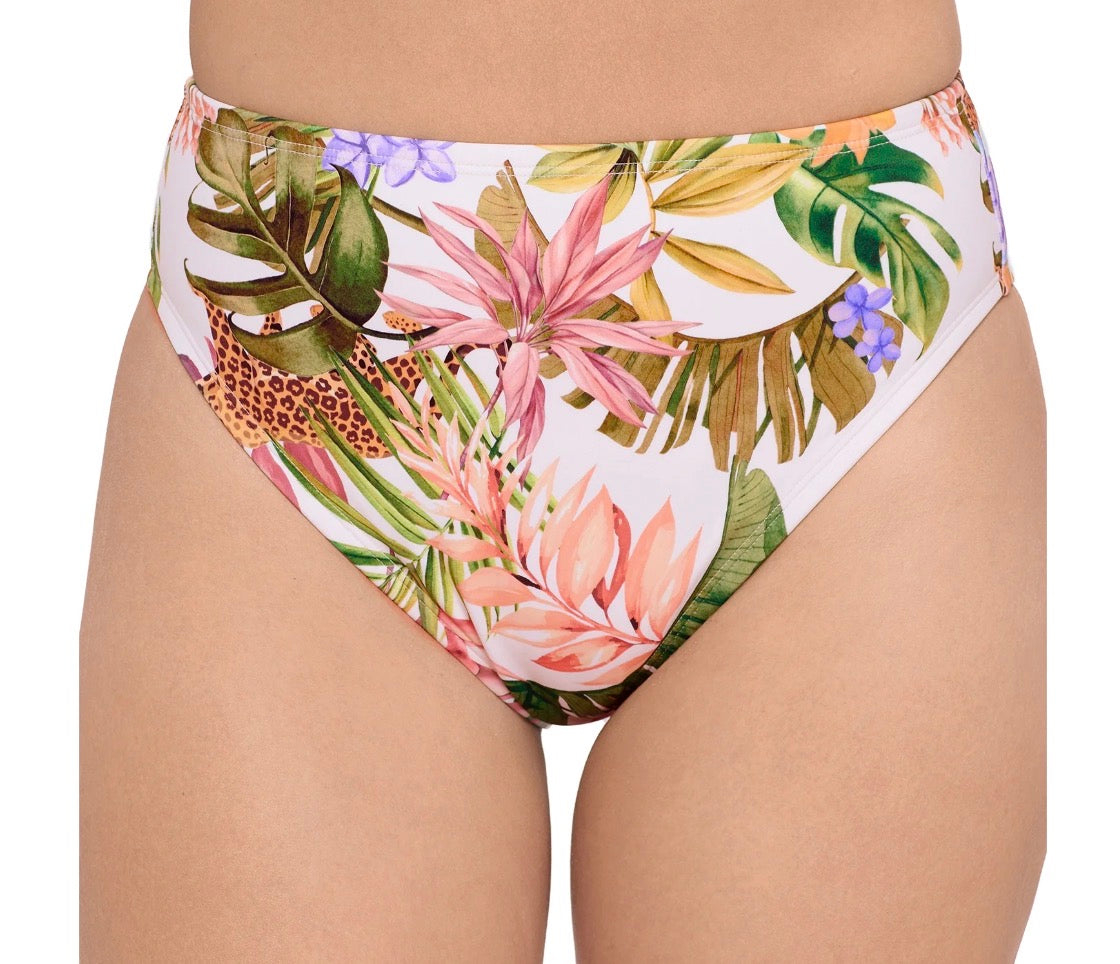 Exotic jungle cheeky high waist bikini bottoms
