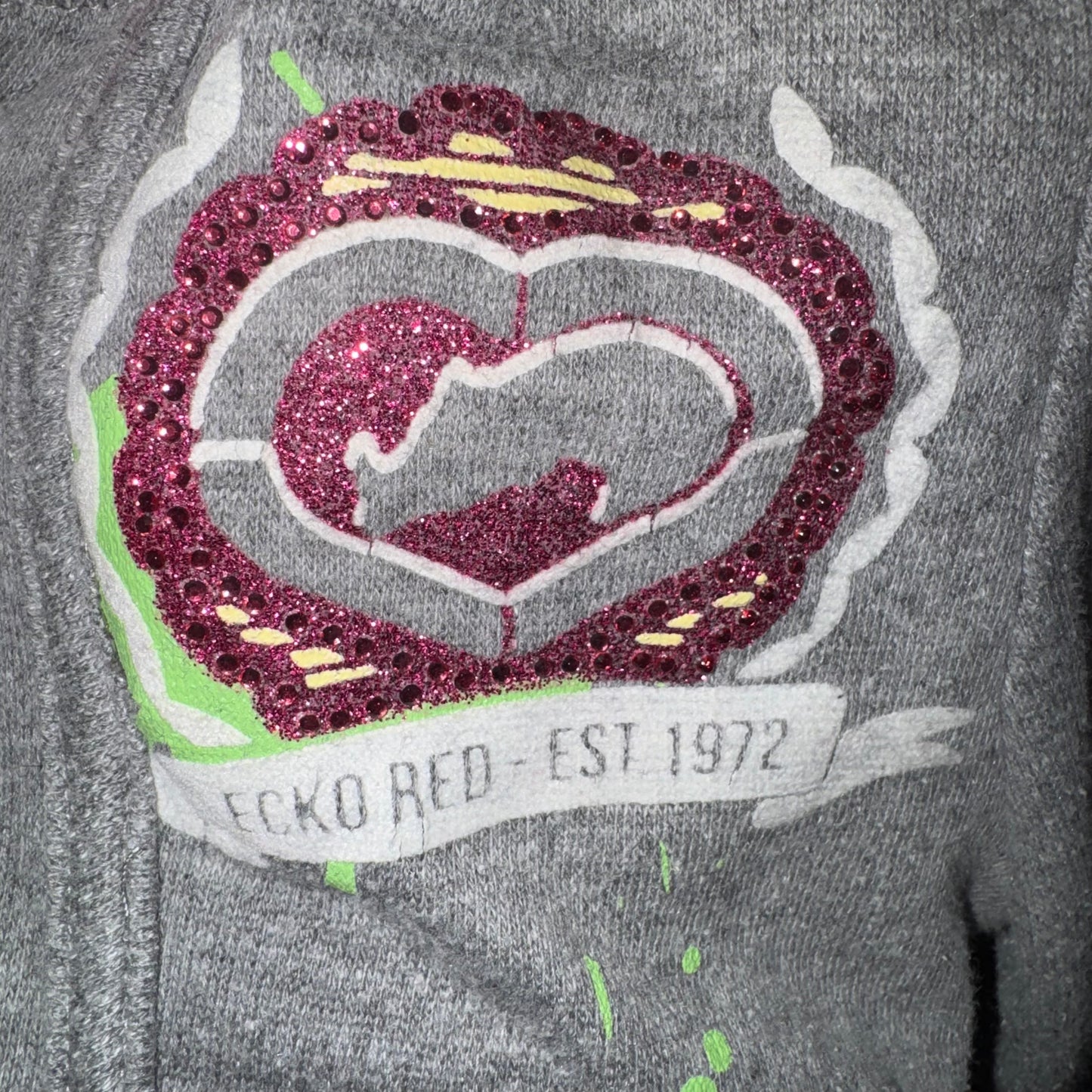 Vintage ecko red cropped zip up hoodie