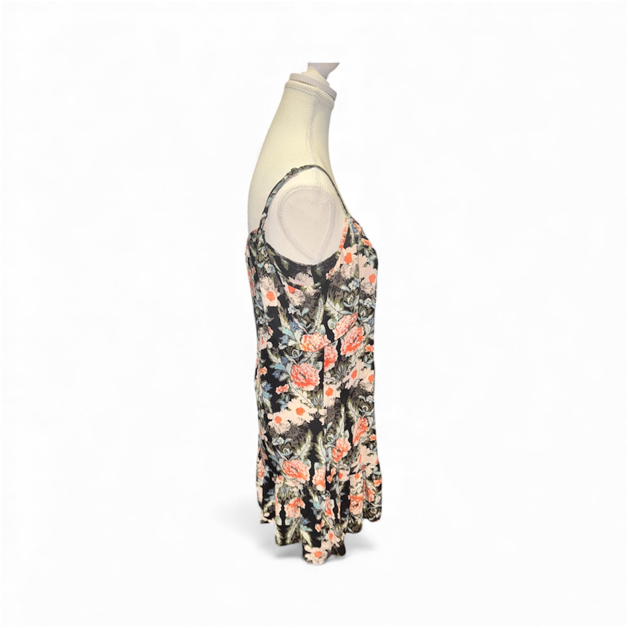 Floral mixed print cold shoulder dress