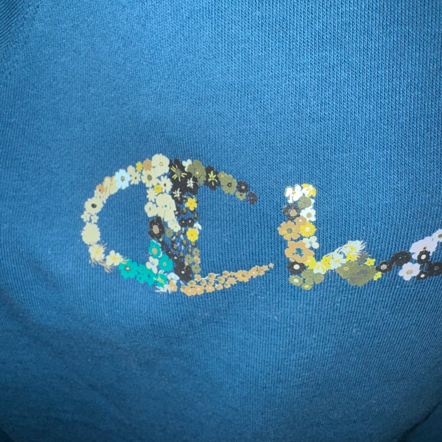 Floral logo French terry crew